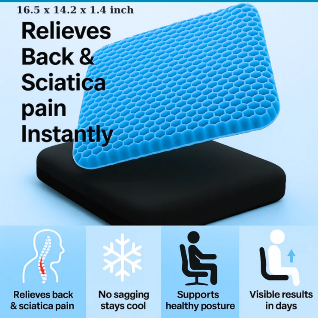 Ergonomic seat cushion for comfort and healthy posture